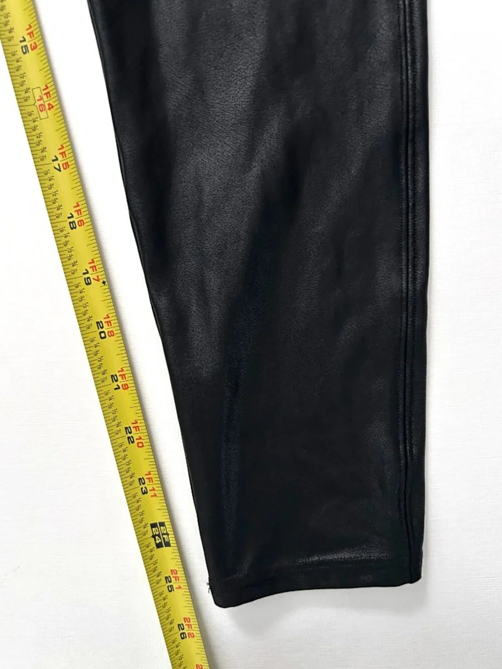 Spanx Women’s Black Faux Leather Pull On High Rise Shaping Leggings - 1X